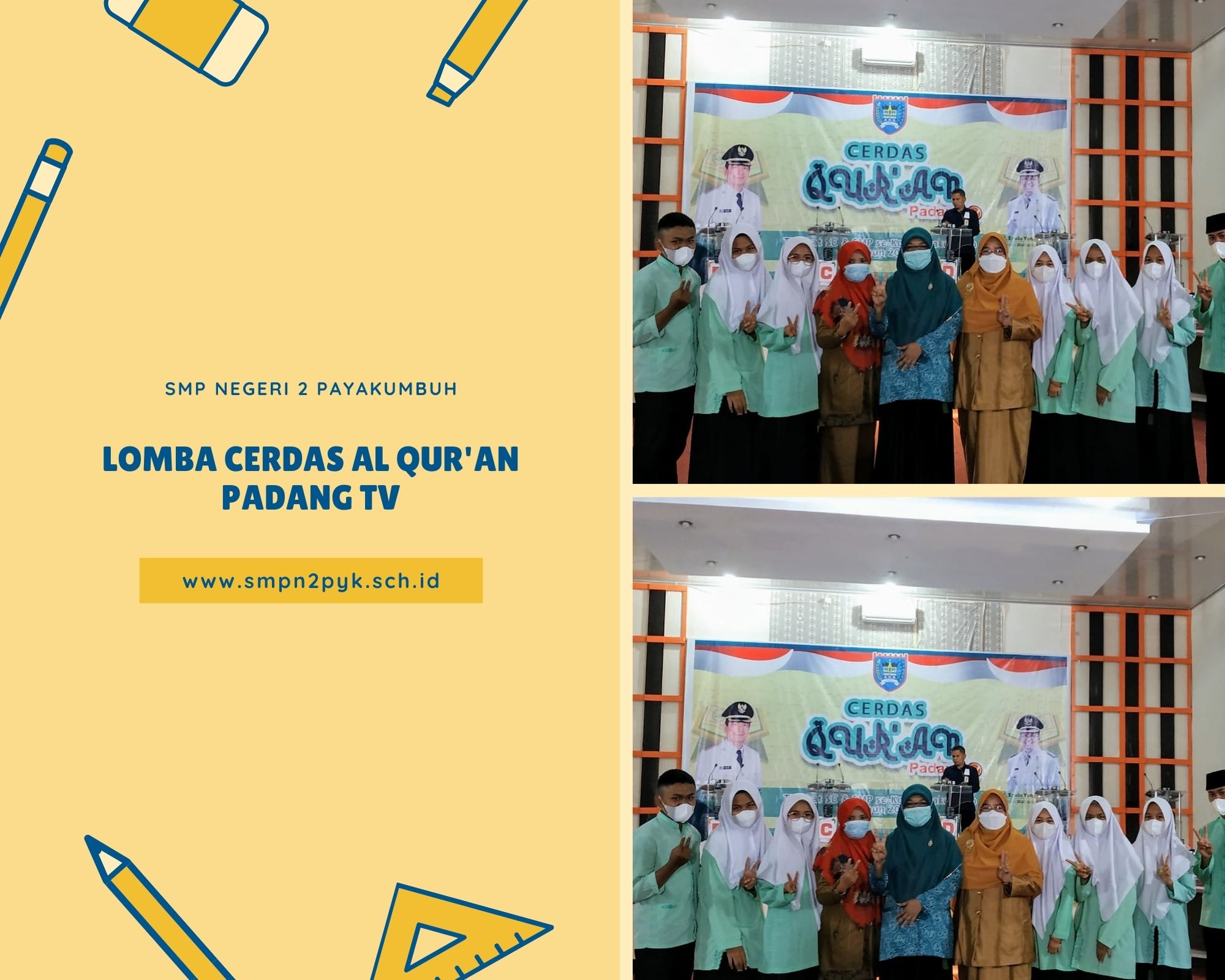 SMP Negeri 2 Payakumbuhmengikuti kegiatan lomba Cerdas Al Qur'an Padang TV di SKB Kota Payakumbuh.